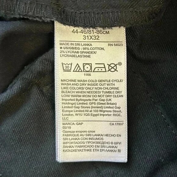 GAP Mens Pants Modern Slim Fit Chinos Khakis GapFlex Black Size 31x32 - Picture 12 of 15